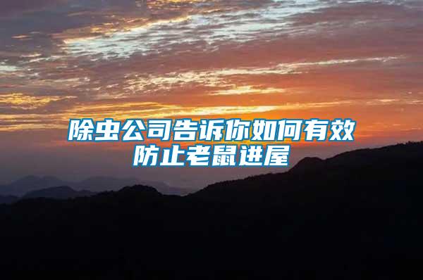 除蟲公司告訴你如何有效防止老鼠進屋