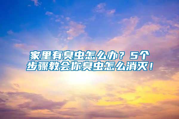 家里有臭蟲(chóng)怎么辦？5個(gè)步驟教會(huì)你臭蟲(chóng)怎么消滅！