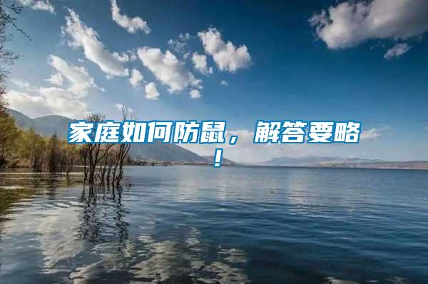 家庭如何防鼠，解答要略！