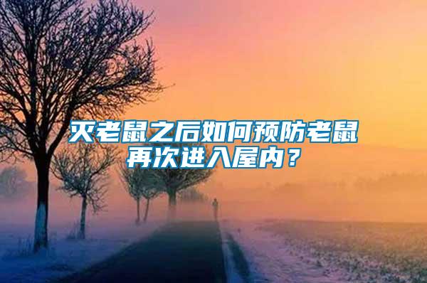 滅老鼠之后如何預防老鼠再次進入屋內？