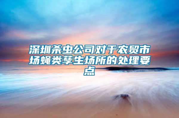 深圳殺蟲公司對(duì)于農(nóng)貿(mào)市場(chǎng)蠅類孳生場(chǎng)所的處理要點(diǎn)