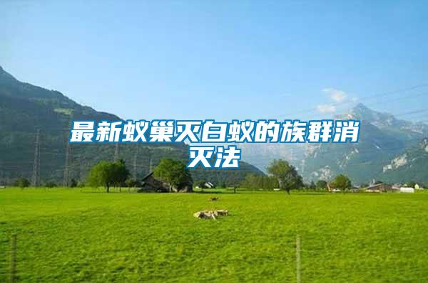 最新蟻巢滅白蟻的族群消滅法