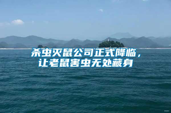 殺蟲滅鼠公司正式降臨，讓老鼠害蟲無處藏身