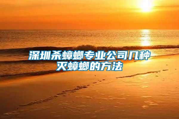 深圳殺蟑螂專業公司幾種滅蟑螂的方法