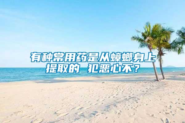 有種常用藥是從蟑螂身上提取的 犯惡心不？