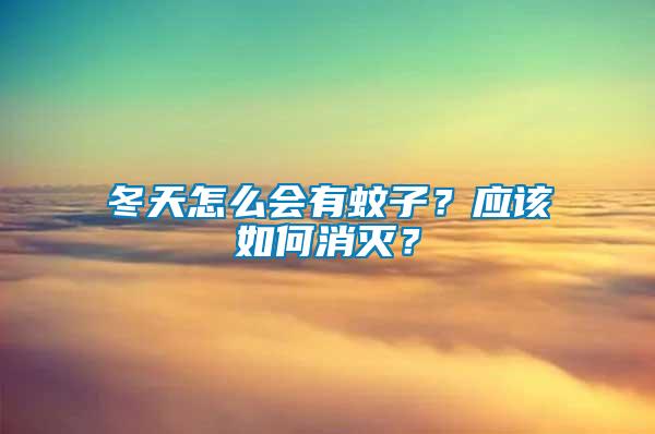 冬天怎么會有蚊子？應該如何消滅？