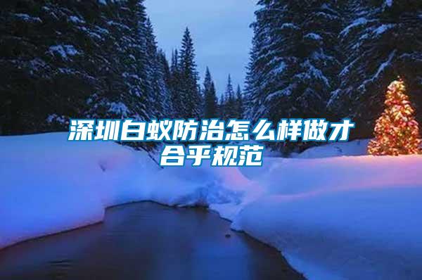深圳白蟻防治怎么樣做才合乎規范