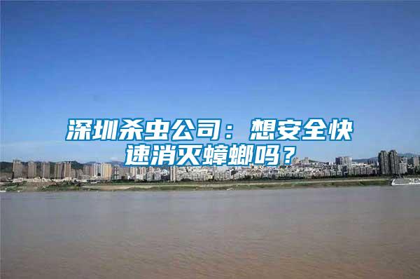 深圳殺蟲(chóng)公司：想安全快速消滅蟑螂嗎？